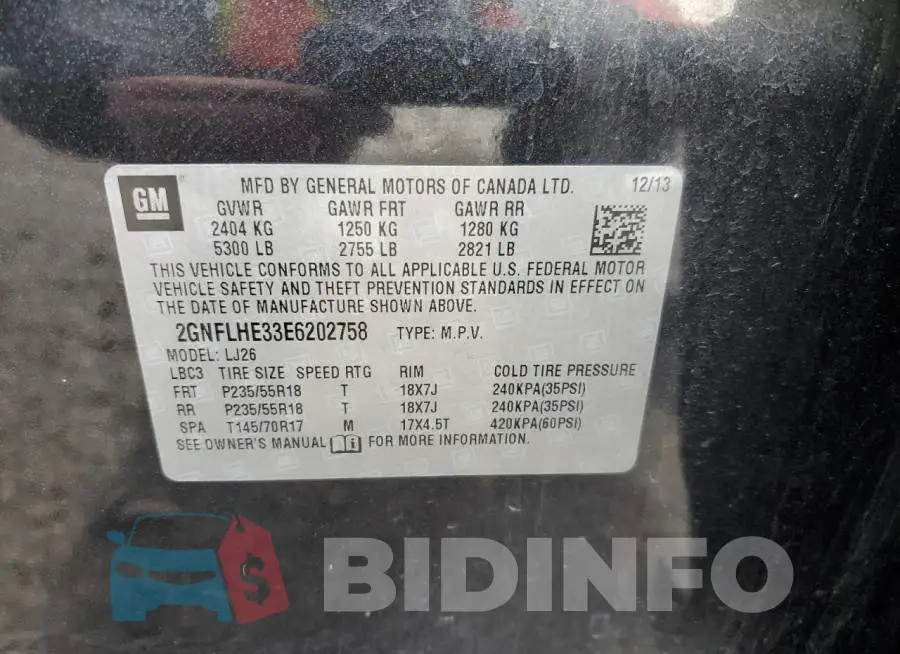2GNFLHE33E6202758 Photo# 12