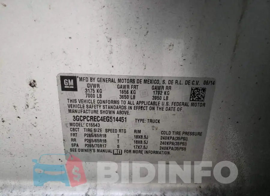 3GCPCREC4EG514451 Photo# 12