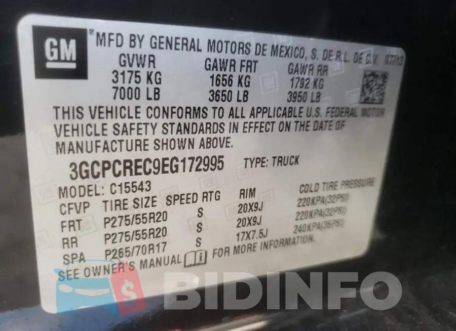 3GCPCREC9EG172995 Photo# 12
