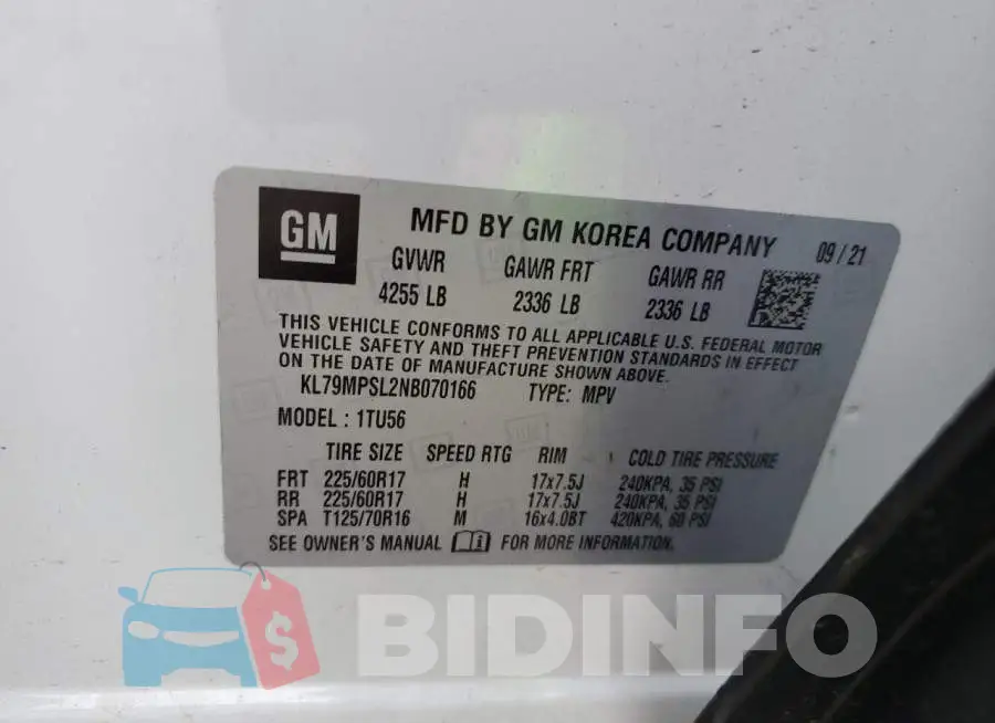 KL79MPSL2NB070166 Photo# 13