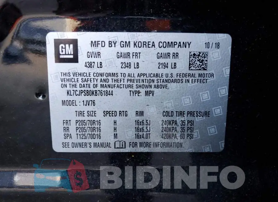 KL7CJPSB0KB761844 Photo# 10