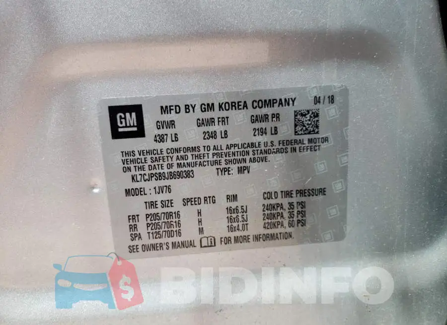 KL7CJPSB9JB690383 Photo# 10
