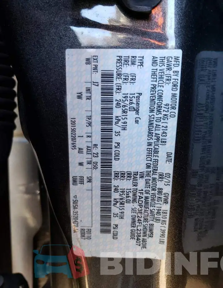 1FADP3E24FL238407 Photo# 12