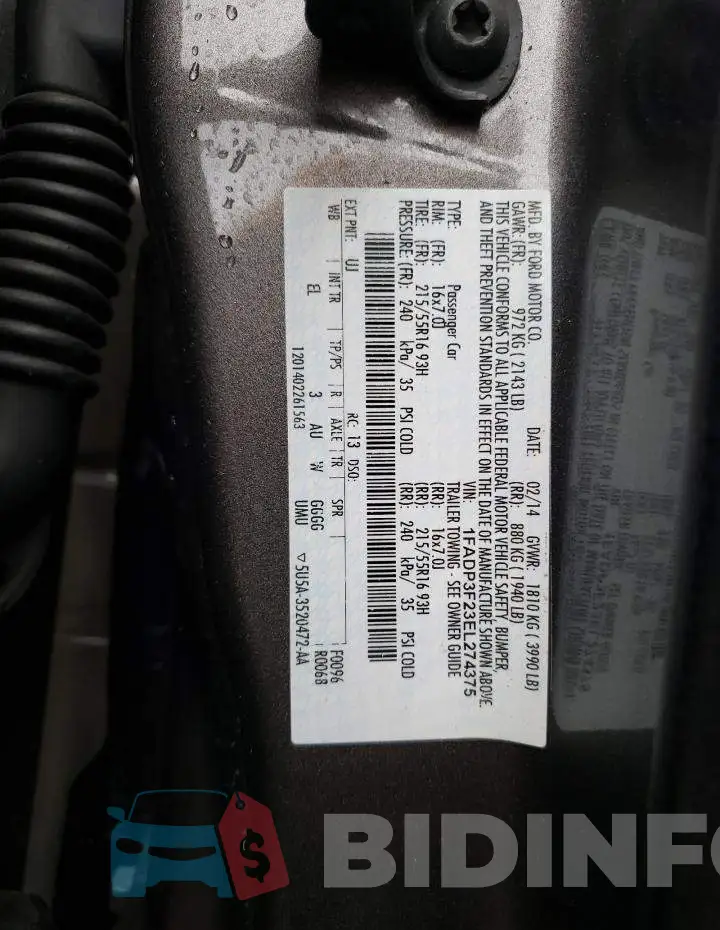 1FADP3F23EL274375 Photo# 12