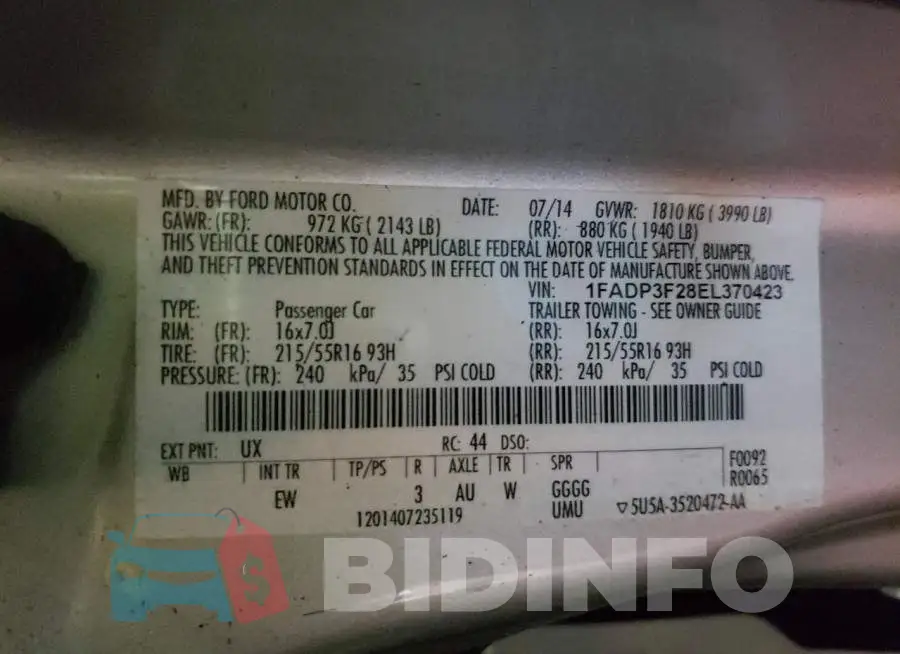 1FADP3F28EL370423 Photo# 12