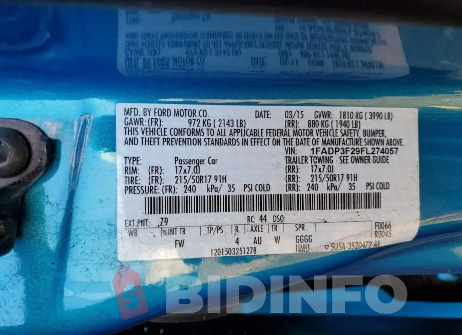 1FADP3F29FL274057 Photo# 12