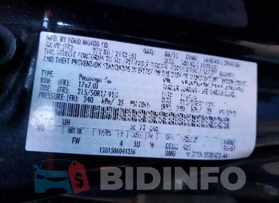 1FADP3K21FL330305 Photo# 12