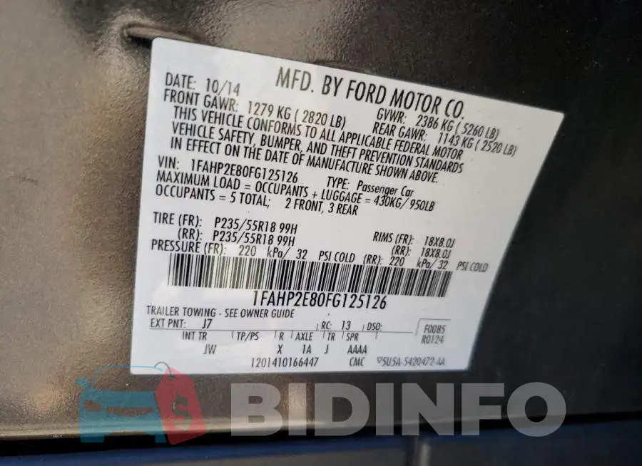 1FAHP2E80FG125126 Photo# 10