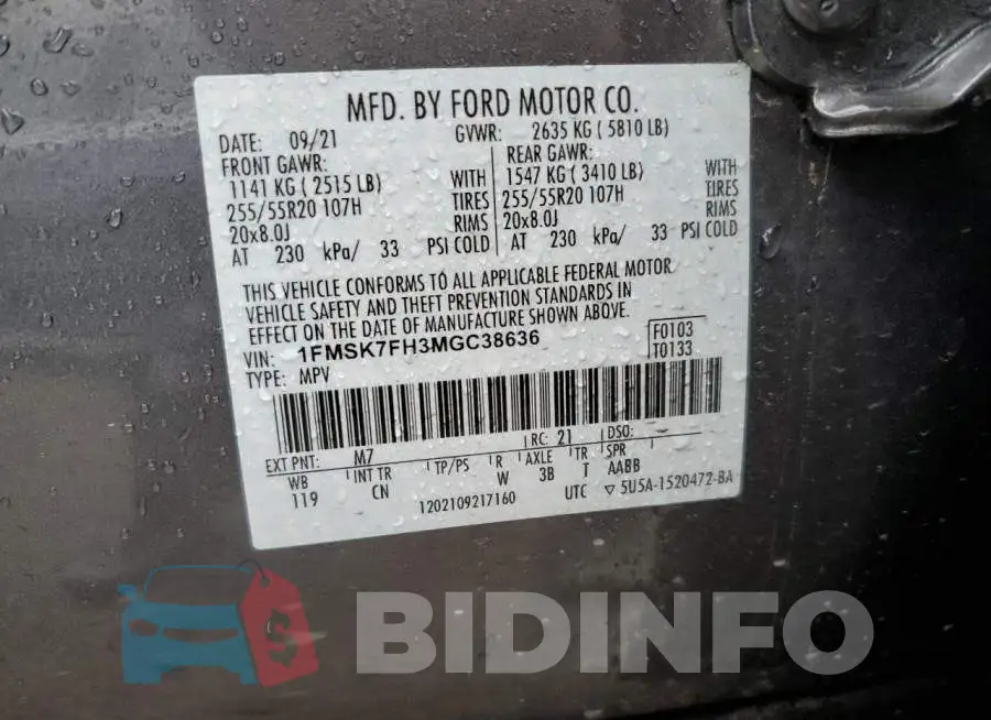 1FMSK7FH3MGC38636 Photo# 13