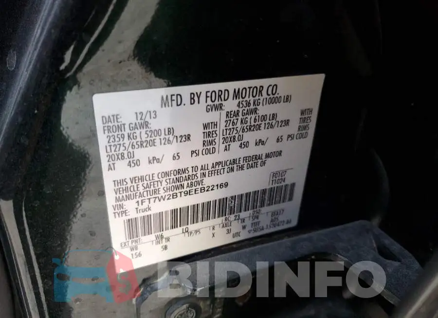 1FT7W2BT9EEB22169 Photo# 12