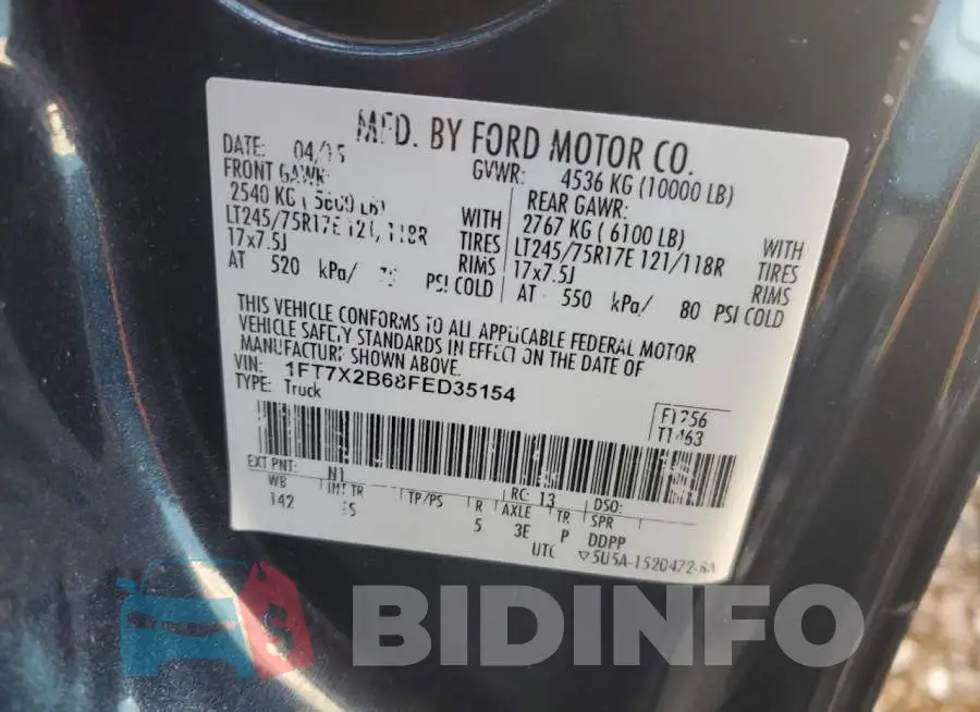 1FT7X2B68FED35154 Photo# 12