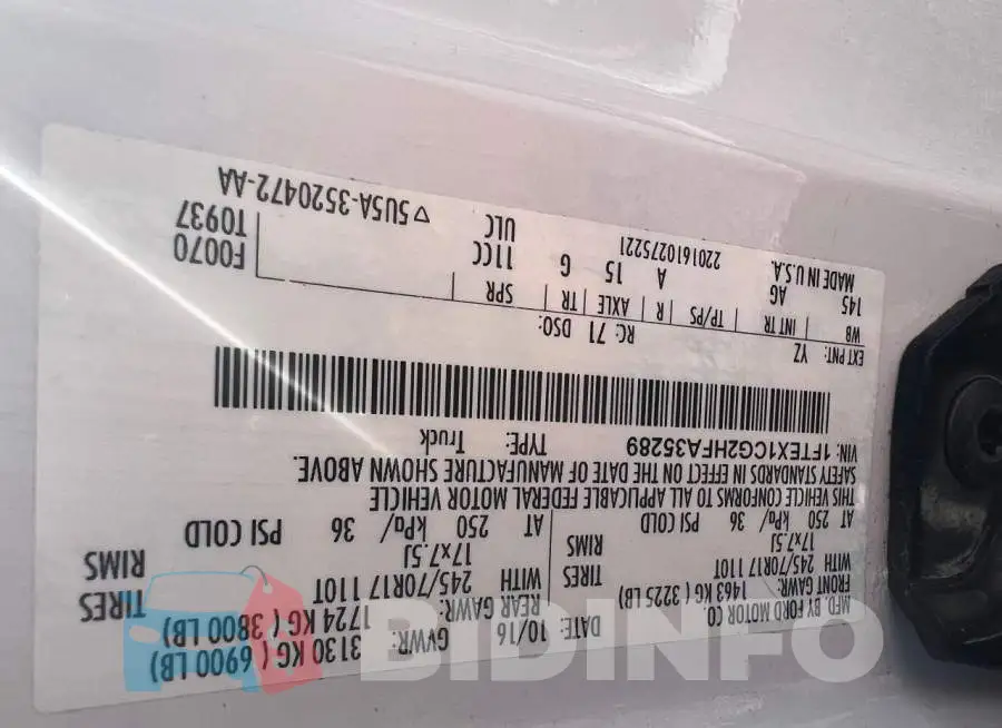 1FTEX1CGHFA35289 Photo# 10