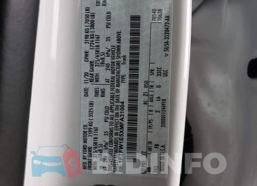1FTFW1E5XMFA31004 Photo# 12
