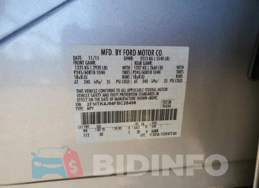 2FMTK4J94FBC28498 Photo# 14
