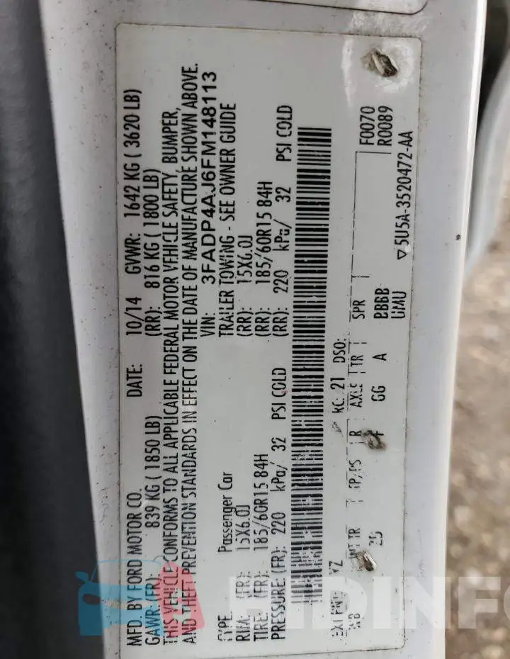 3FADP4AJ6FM148113 Photo# 12