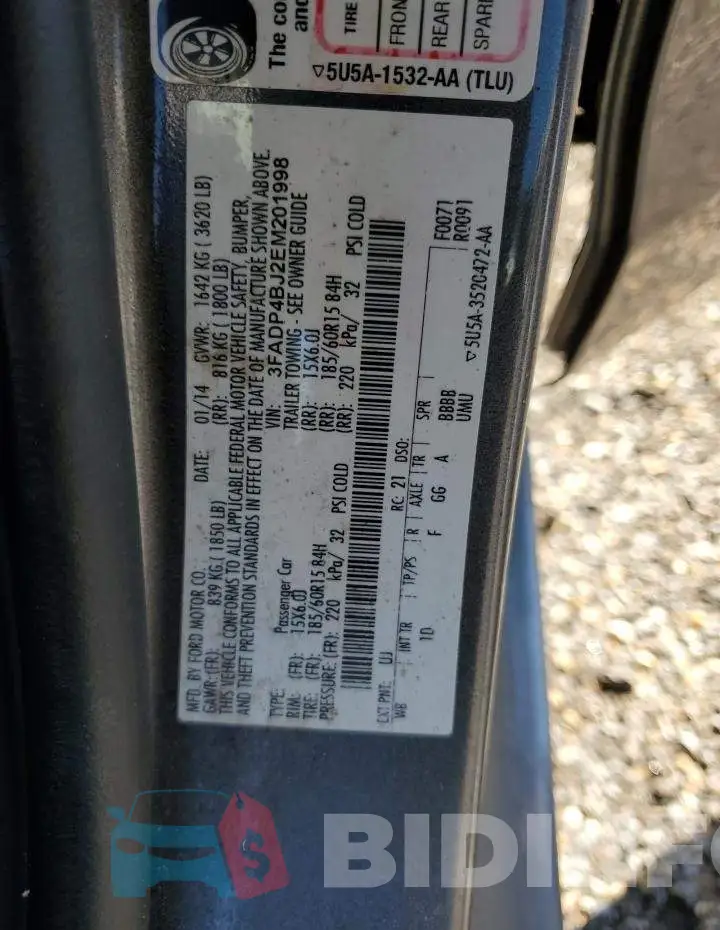 3FADP4BJ2EM201998 Photo# 12