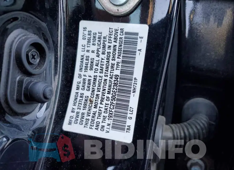 19XFC2F50GE238349 Photo# 12
