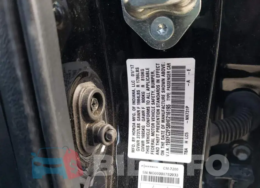 19XFC2F58HE216195 Photo# 10