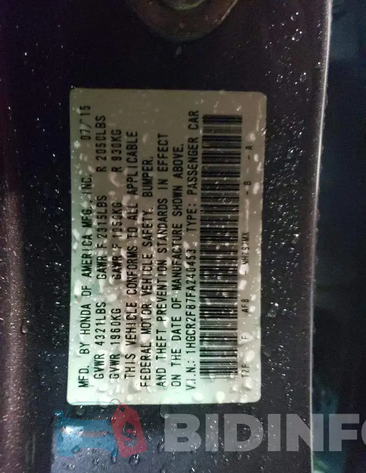 1HGCR2F87FA240453 Photo# 12