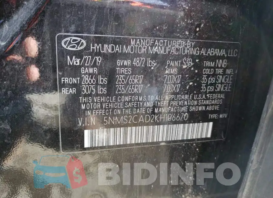 5NMS2CAD2KH106670 Photo# 13