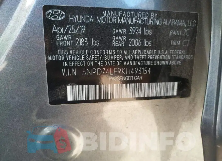 5NPD74LF9KH493154 Photo# 13