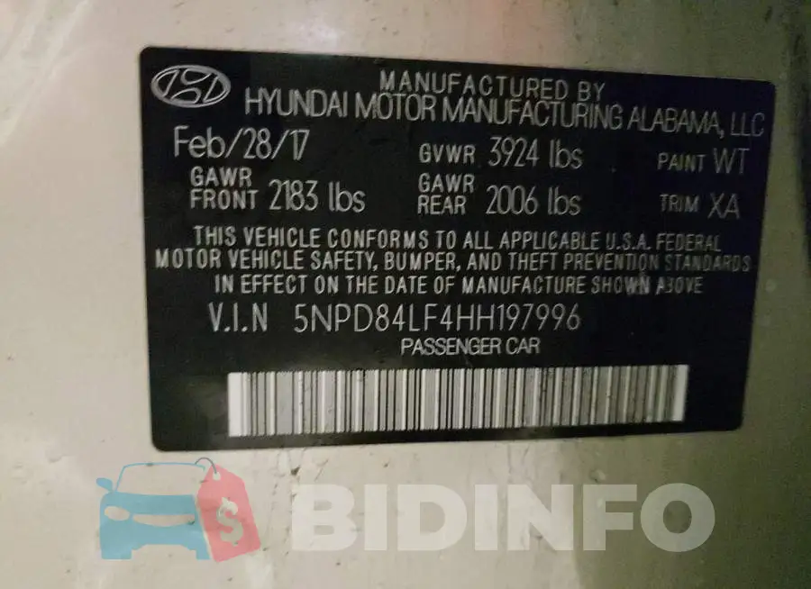 5NPD84LF4HH197996 Photo# 12