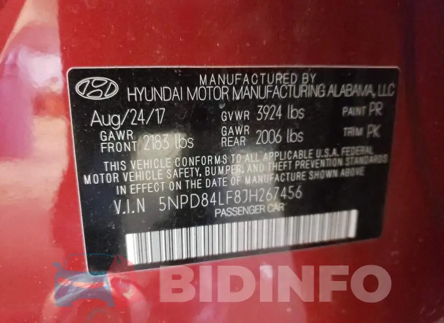 5NPD84LF8JH267456 Photo# 12