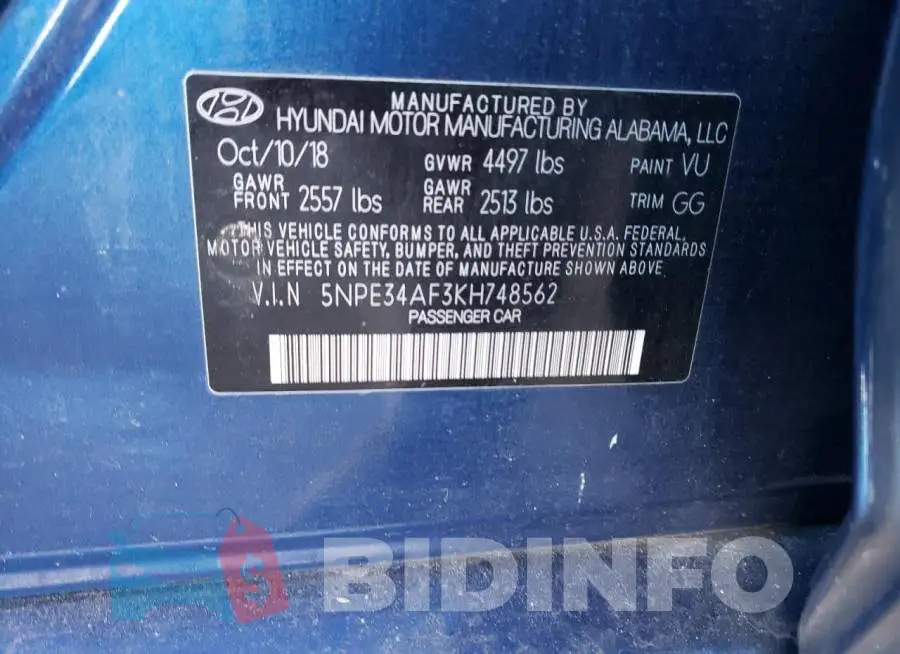 5NPE34AF3KH748562 Photo# 13
