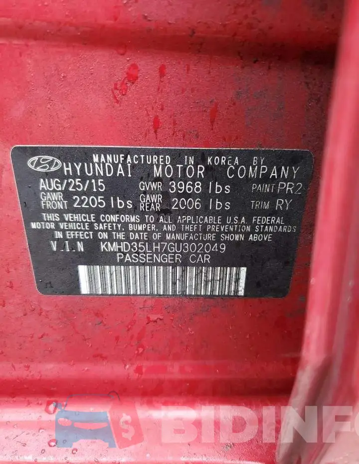 KMHD35LH7GU302049 Photo# 12