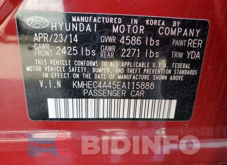 KMHEC4A45EA115888 Photo# 12