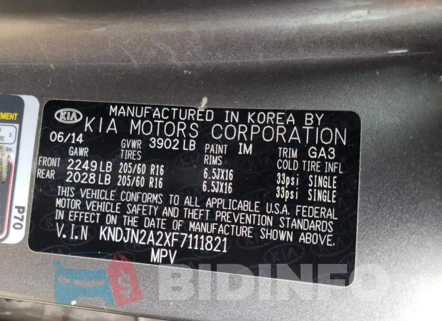 KNDJN2A2XF7111821 Photo# 10