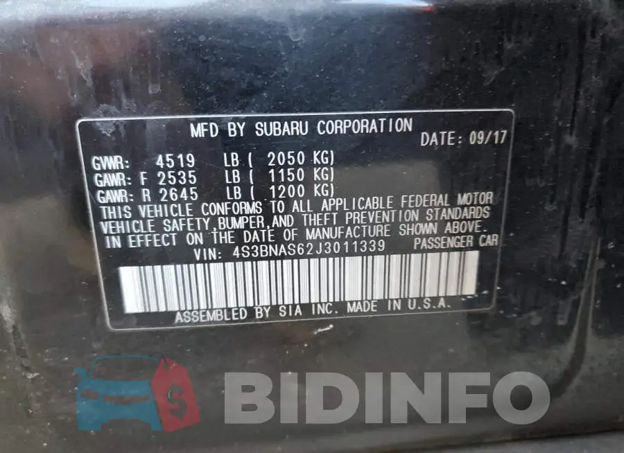 4S3BNAS62J3011339 Photo# 13