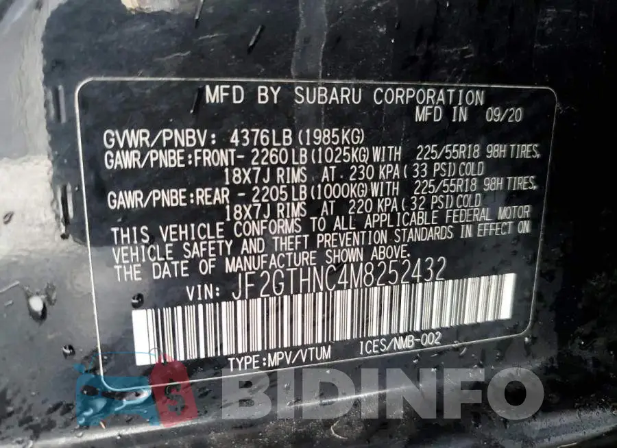 JF2GTHNC4M8252432 Photo# 12