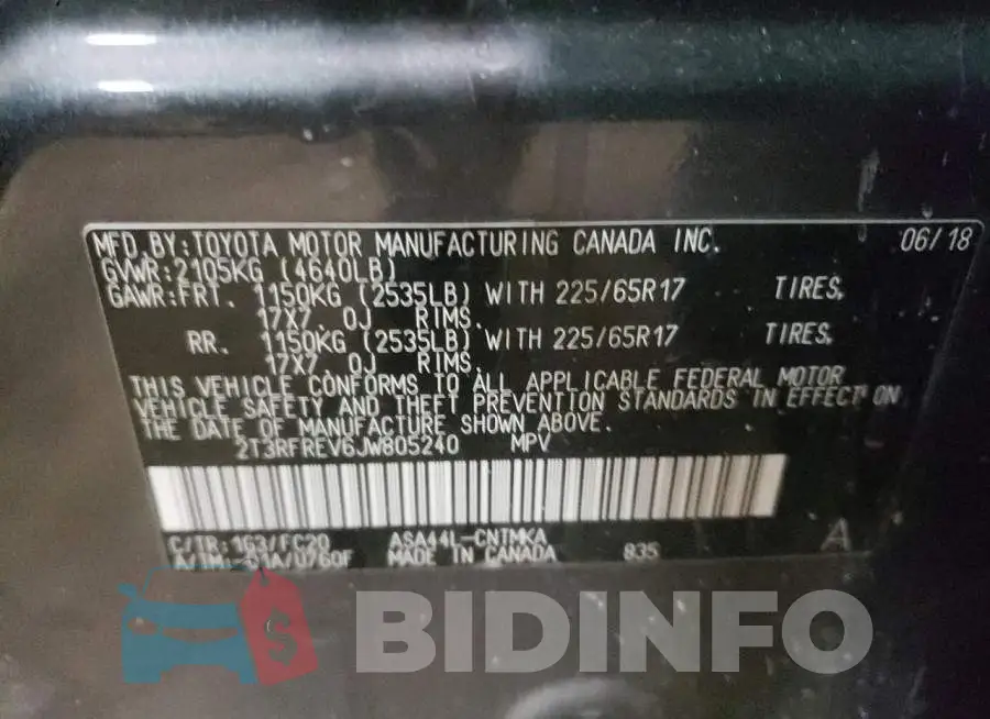 2T3RFREV6JW805240 Photo# 13
