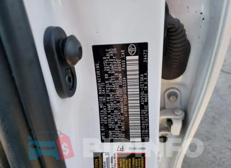 4T1BF1FK8FU063334 Photo# 13