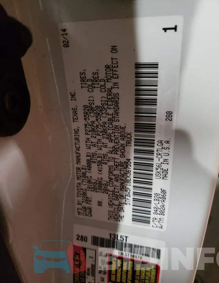 5TFBW5F18EX367554 Photo# 10