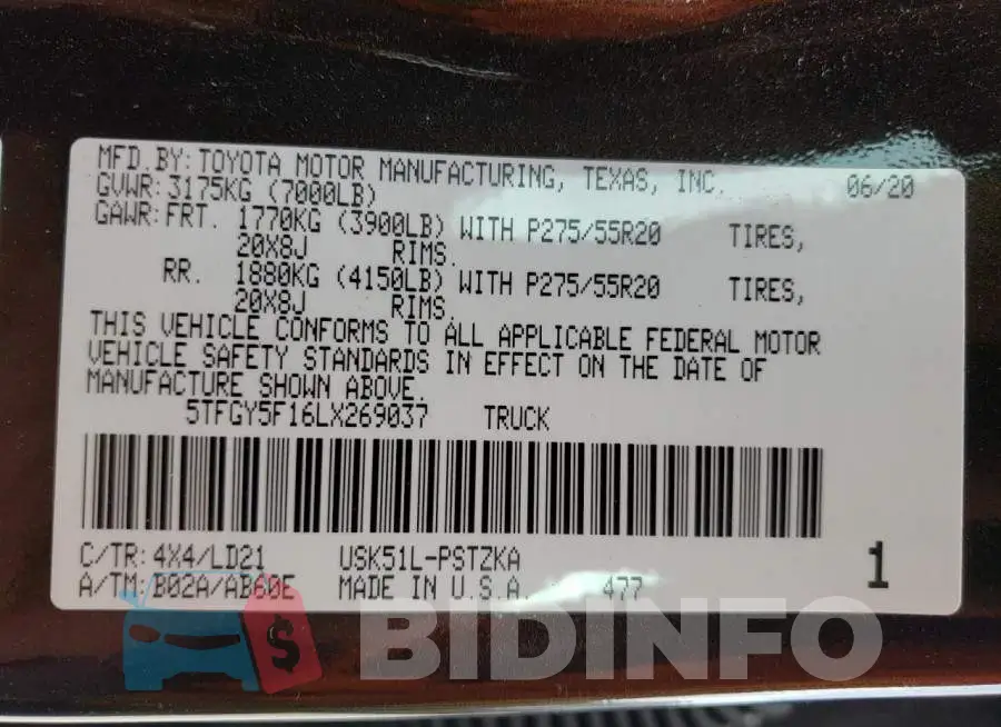 5TFGY5F16LX269037 Photo# 12
