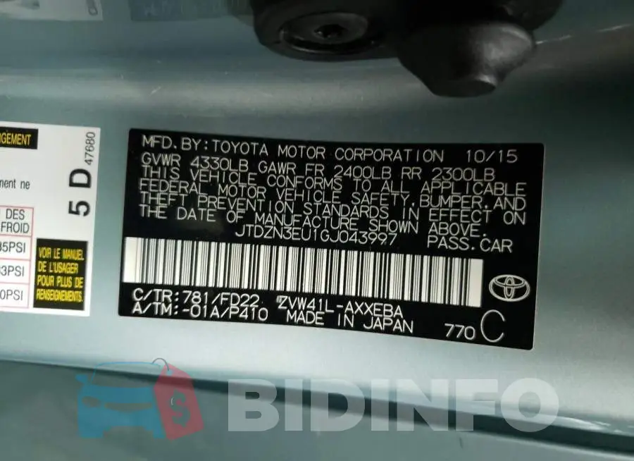 JTDZN3EU1GJ043997 Photo# 12