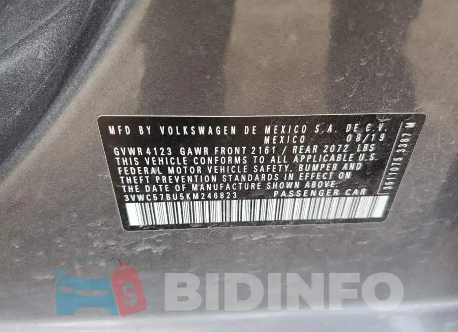 3VWC57BU5KM246823 Photo# 12