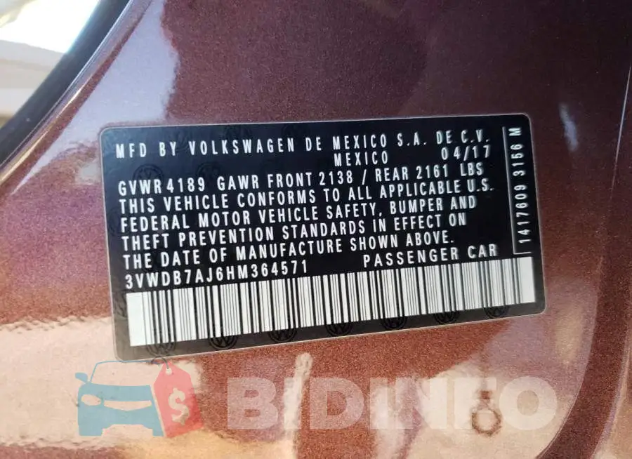 3VWDB7AJ6HM364571 Photo# 12