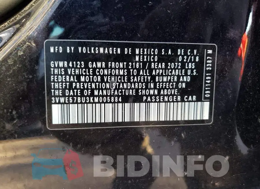 3VWE57BU3KM005884 Photo# 12