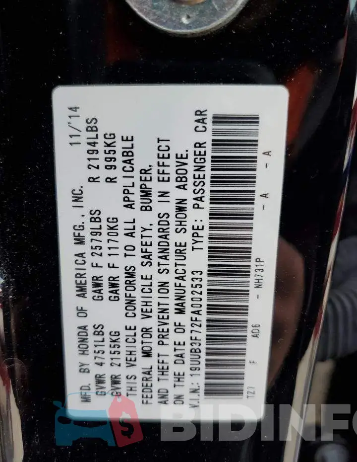 19UUB3F72FA002533 Photo# 12