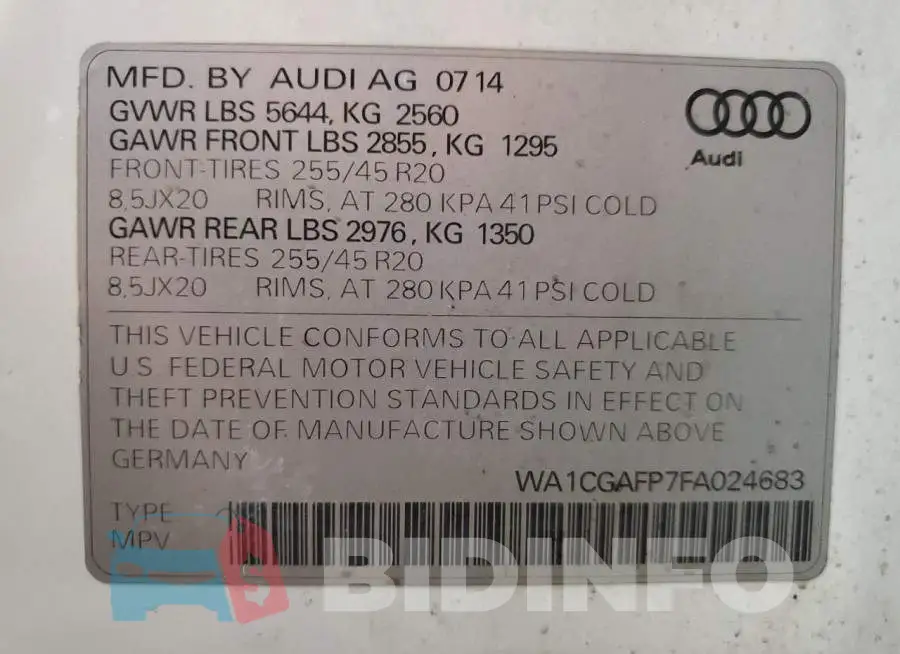 WA1CGAFP7FA024683 Photo# 12