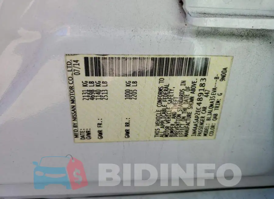 1N4AA5AP2EC489183 Photo# 12