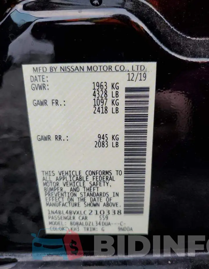 1N4BL4BVXLC210338 Photo# 12