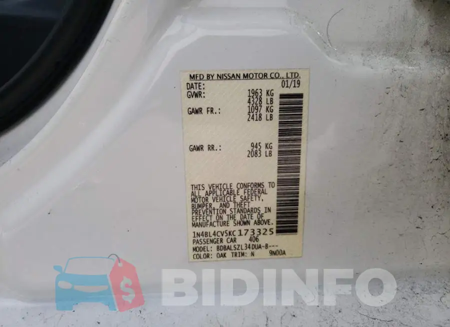 1N4BL4CV5KC173325 Photo# 12