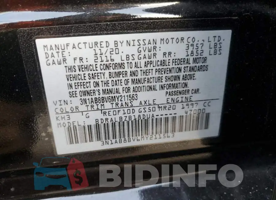 3N1AB8BV6MY211563 Photo# 12