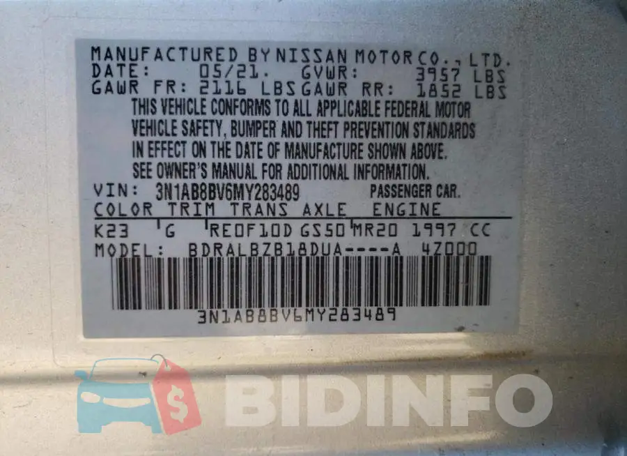 3N1AB8BV6MY283489 Photo# 12