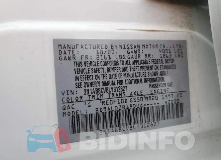 3N1AB8CV8LY312827 Photo# 12