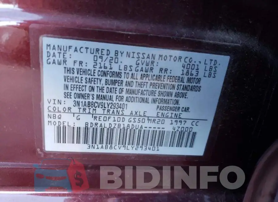 3N1AB8CV9LY293401 Photo# 12
